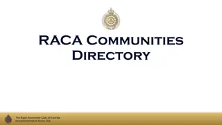 Royal Automobile Club of Australia (RACA) Communities Directory