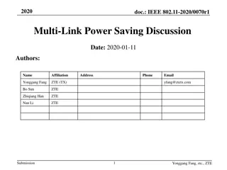 IEEE 802.11-2020 Multi-Link Power Saving Discussion