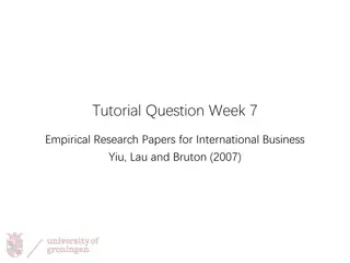 Empirical Research on Chinese Firms' International Business Strategies