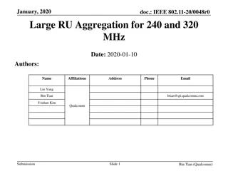 Large RU Aggregation Combinations for 240 and 320 MHz - IEEE 802.11-20/0048r0 Overview