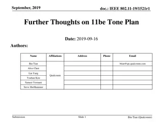 Further Thoughts on IEEE 802.11be Tone Plan in September 2019