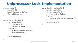 Multi-Core Lock Implementations Overview