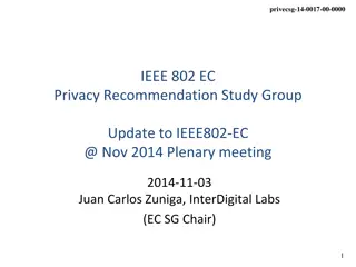 Update on IEEE 802 EC Privacy Recommendation Study Group