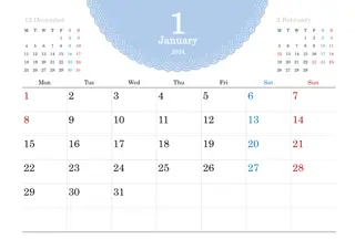 2024 Monthly Calendar Images Illustrated with Beautiful Artwork