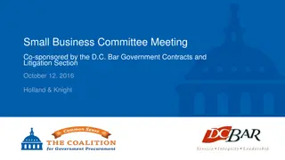 Small Business Committee Meeting Update on Kingdomware Technologies Inc. v. United States