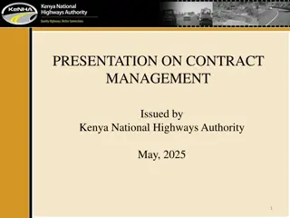 Contract Management by Kenya National Highways Authority