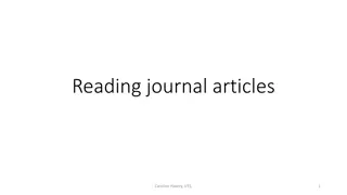 Understanding Journal Articles: A Guide for Critical Reading