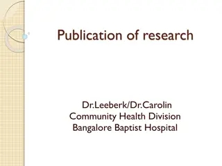 Insights into Research Publication Practices for Community Health Professionals