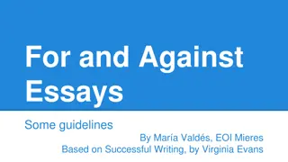 Guidelines for Effective For and Against Essays