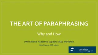 Mastering Source Usage: Paraphrasing, Citing, and Avoiding Plagiarism