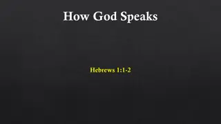 How God Speaks According to Hebrews 1:1-2 and Genesis