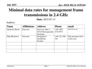July 2015 Minimal Data Rates for Management Frame Transmissions