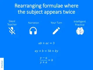 Rearranging Formulas to Find the Subject