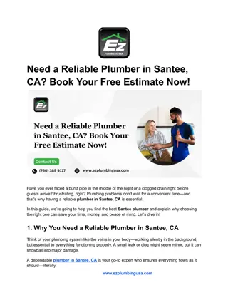 Need a Reliable Plumber in Santee, CA_ Book Your Free Estimate Now!