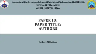 ICAMT 2025 International Conference on Advanced Materials & Technologies at MME MANIT Bhopal
