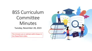 BSS Curriculum Committee Meeting and Process Updates