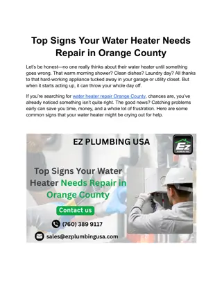 Top Signs Your Water Heater Needs Repair in Orange County