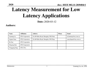 IEEE 802.11-20/0484r1 Latency Measurement for Low Latency Applications