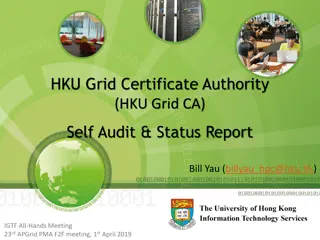 HKU Grid Certificate Authority Self Audit & Status Report