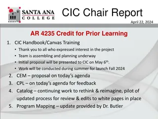 Innovations in Academic Policies and Processes at CIC Chair Report - April 22, 2024