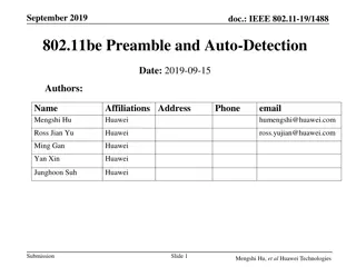 IEEE 802.11be Preamble Auto-Detection Analysis