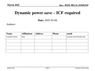 IEEE 802.11-25 Dynamic Power Save Modes Decision