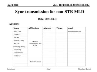IEEE 802.11-20/0505-00-00be Sync Transmission for Non-STR MLD