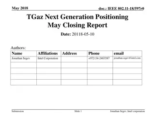 IEEE 802.11-18 Next Generation Positioning Closing Report