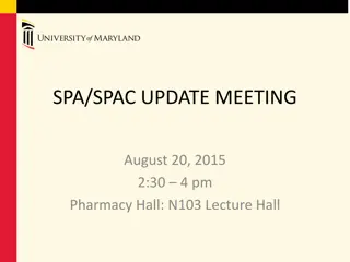 Update Meeting Highlights: SPA/SPAC August 20, 2015