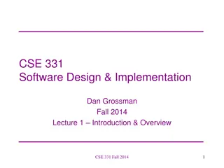 Software Design and Implementation Course Overview Fall 2014