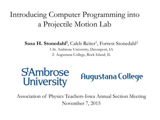 Integrating Computer Programming in Projectile Motion Lab