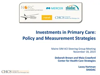 Investments in Primary Care Policy and Measurement Strategies