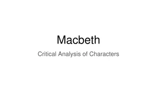 Macbeth Critical Character Analysis and Traits Highlighted
