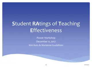 Understanding Student Ratings of Teaching Effectiveness System at RIT