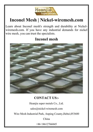 Inconel Mesh | Nickel-wiremesh.com