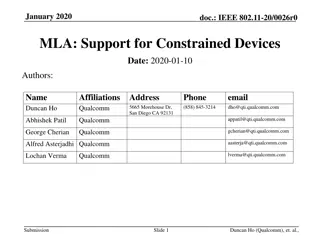 Support for Constrained Devices in IEEE 802.11-20/0026r0 Document