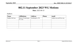 IEEE 802.11-23 September 2023 WG Motions Summary