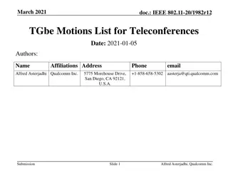 IEEE 802.11-20/1982r12 TGbe Motions Summary