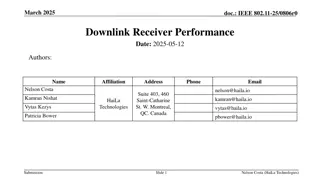 IEEE 802.11-25/0806r0 Downlink Receiver Performance Analysis