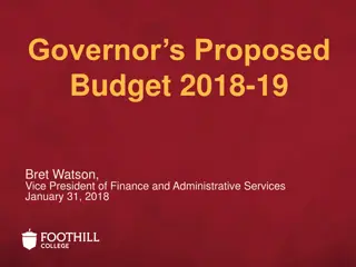 Proposed Budget 2018-19 and Community College Funding Initiatives