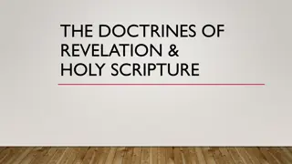 Understanding the Doctrines of Revelation and Holy Scripture