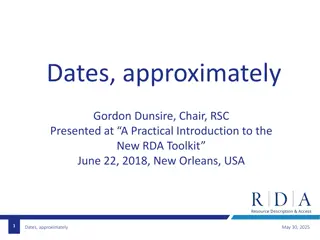Recording Dates of Publication Using RDA: Options and Methods