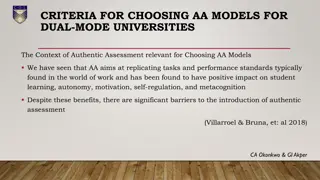 Guidelines for Choosing Authentic Assessment Models in Dual-Mode Universities