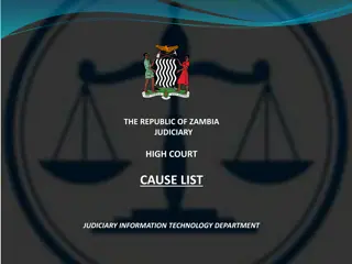 Zambia High Court Cause List - Missing Files and Case Schedule