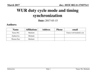 IEEE 802.11-17/0371r1 WUR Duty Cycle Mode and Timing Synchronization