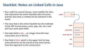 Understanding Java StackSet Operations and Linked Cells