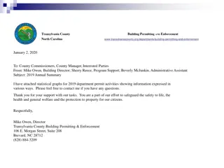 Transylvania County Building Permitting & Enforcement: 2019 Annual Summary