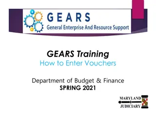 Entering Vouchers in GEARS Training - Spring 2021 Department of Budget & Finance