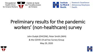Preliminary Results and Survey Findings for Pandemic Workers' Health