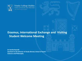 Welcome Meeting for Erasmus and International Exchange Students at Trinity College Dublin